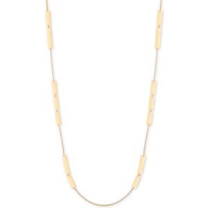 Alfani Gold-Tone Tablet Station Necklace Long 40" + 2" extender NWT